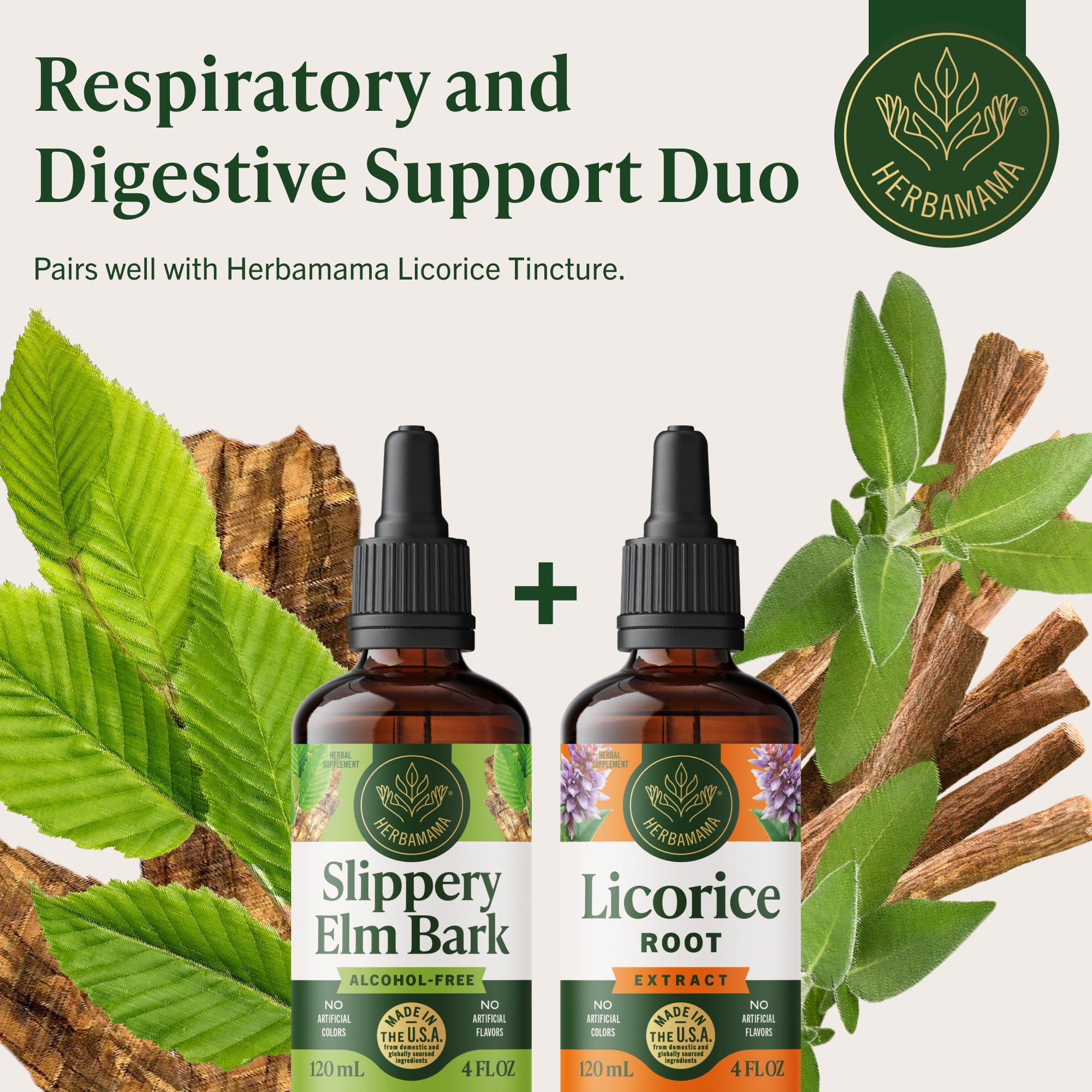 HERBAMAMA Slippery Elm Tincture 113g packaging