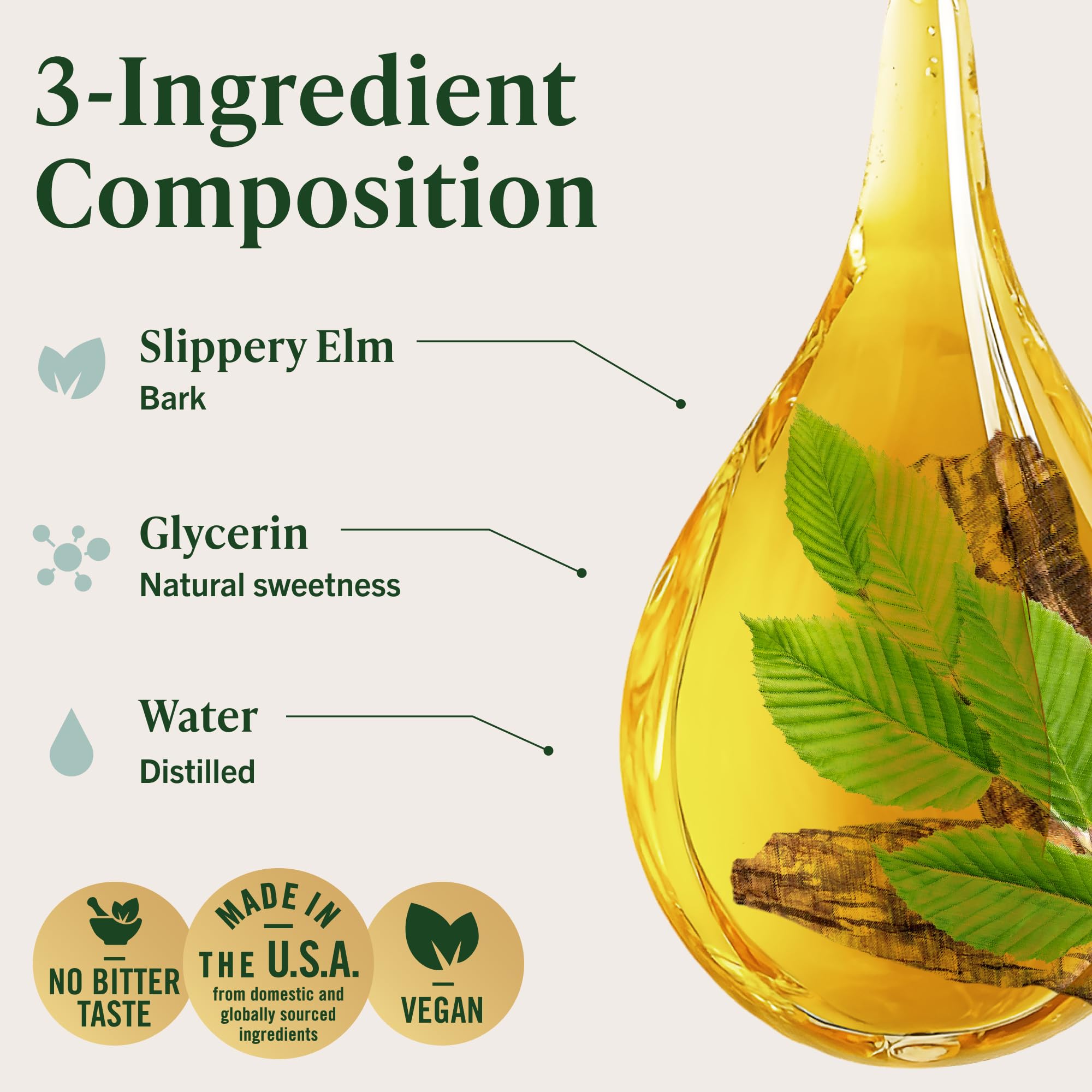 HERBAMAMA Slippery Elm Tincture 113g with glass of water
