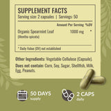 HERBAMAMA Spearmint Leaf Capsules 1000mg capsules close-up