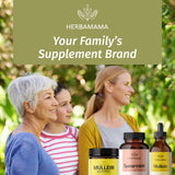 HERBAMAMA Spearmint Leaf Capsules 1000mg with glass of water