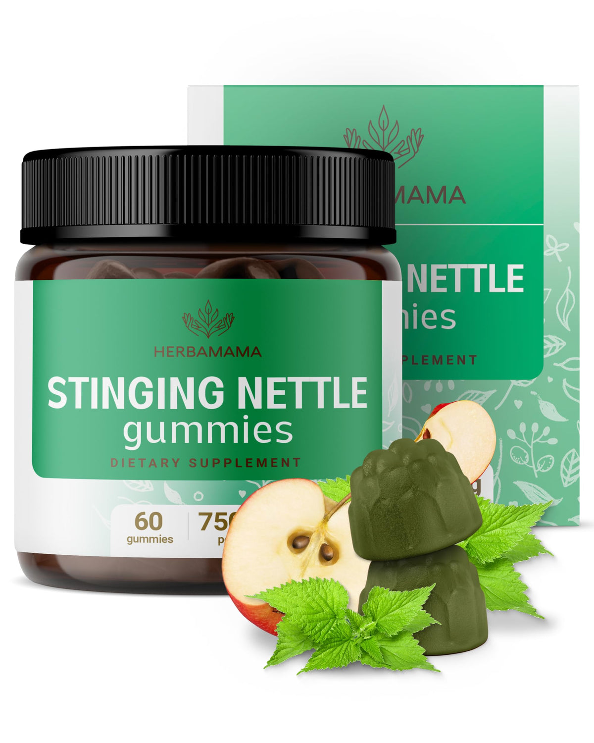 HERBAMAMA Stinging Nettle Root Gummies front view
