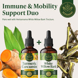 HERBAMAMA Turmeric Curcumin Liquid Drops 670mg in a glass of water