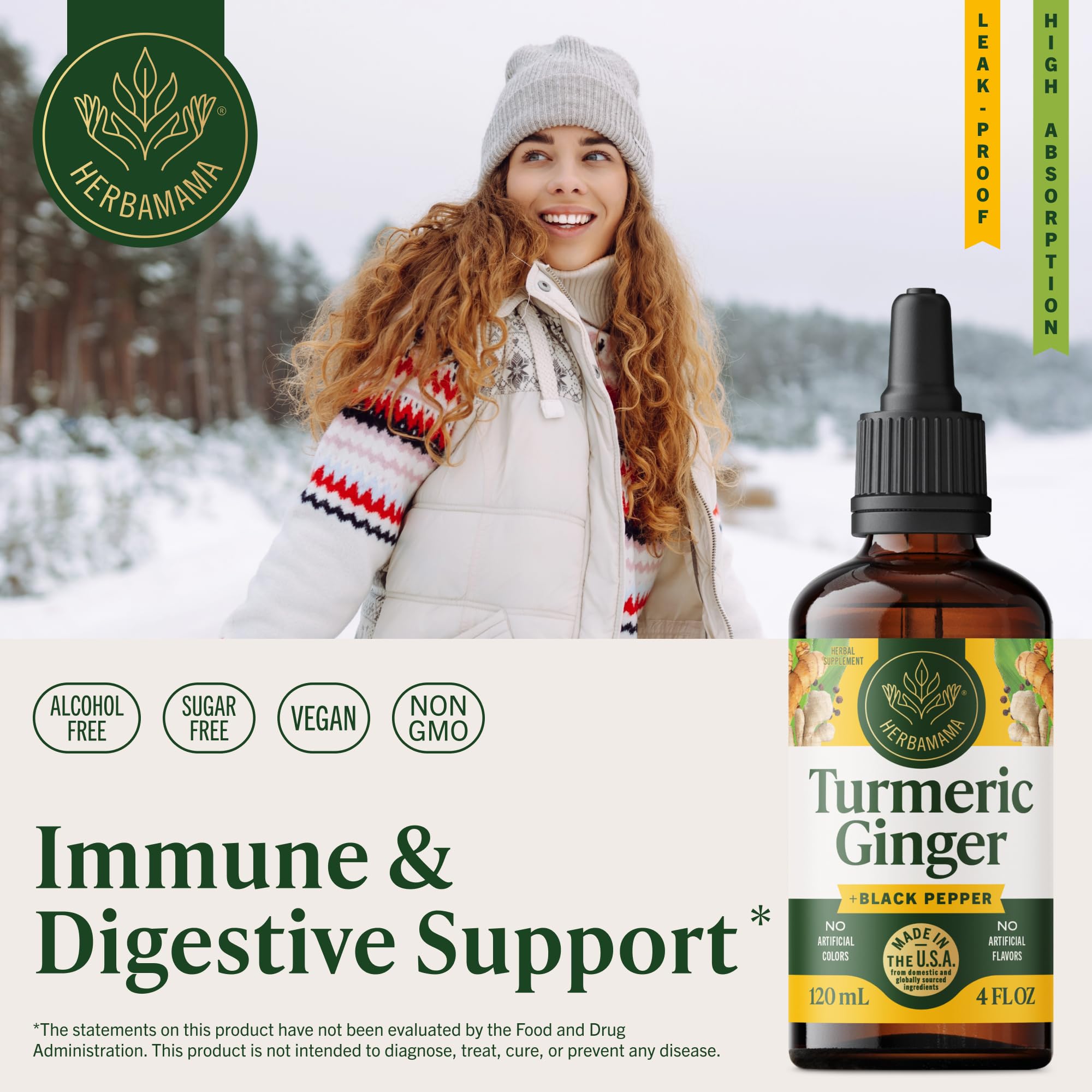 HERBAMAMA Turmeric Ginger Drops ingredients list