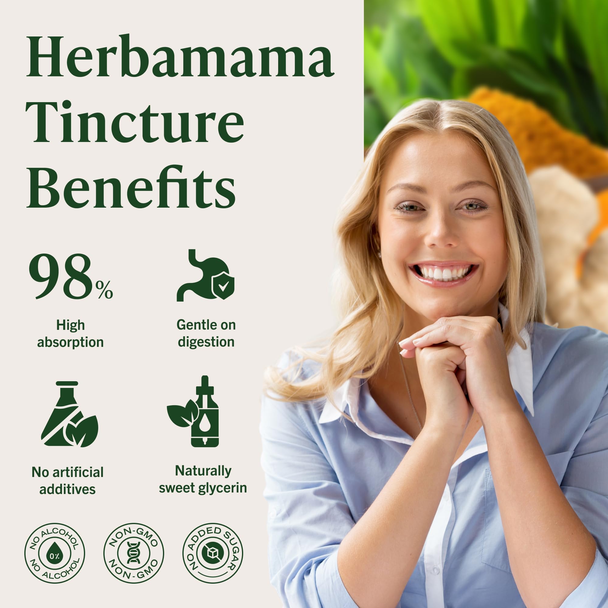 HERBAMAMA Turmeric Ginger Drops with fresh ginger and turmeric