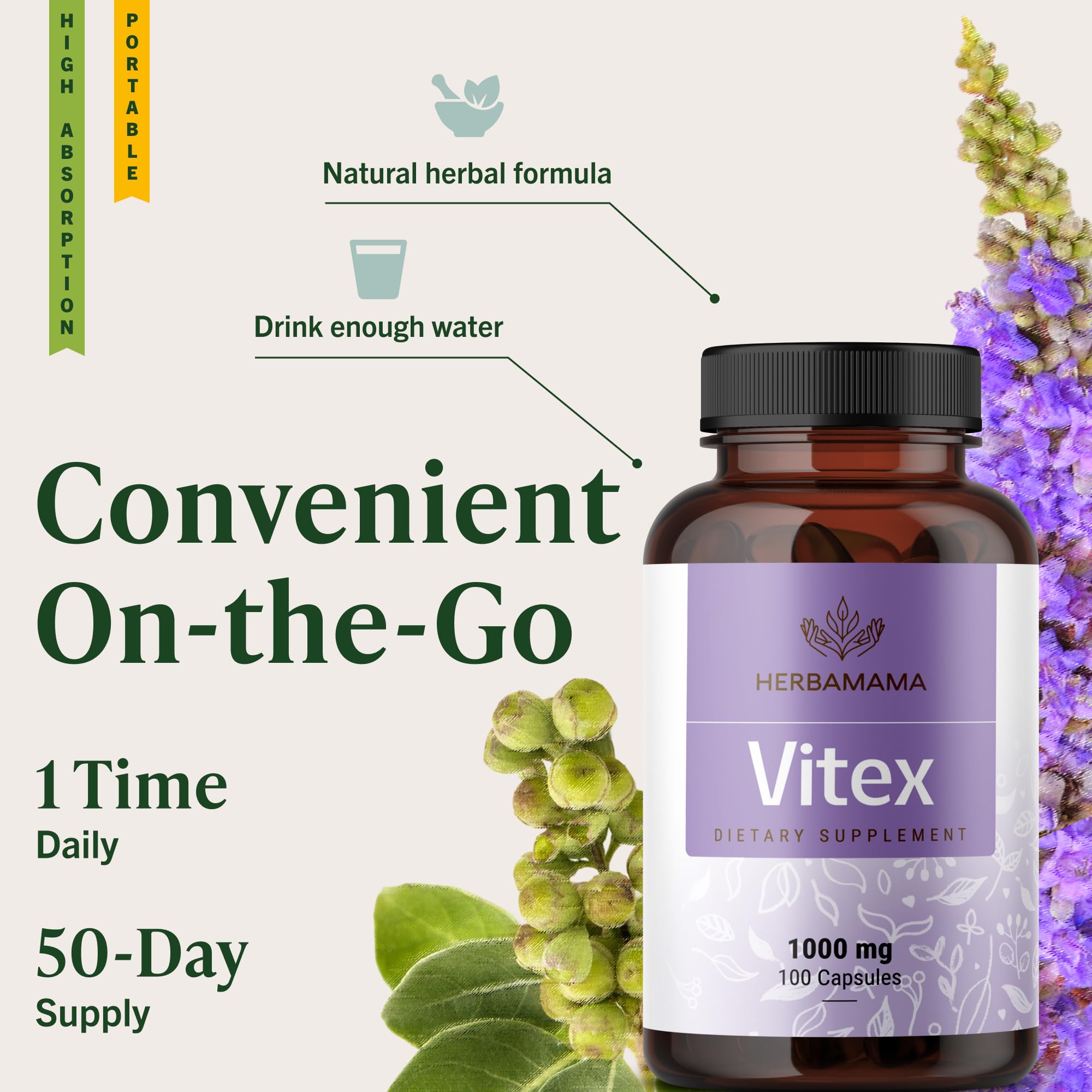 HERBAMAMA Vitex Chasteberry Capsules ingredients list
