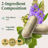 HERBAMAMA Vitex Chasteberry Capsules on a wooden table