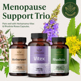HERBAMAMA Vitex Chasteberry Capsules with a glass of water