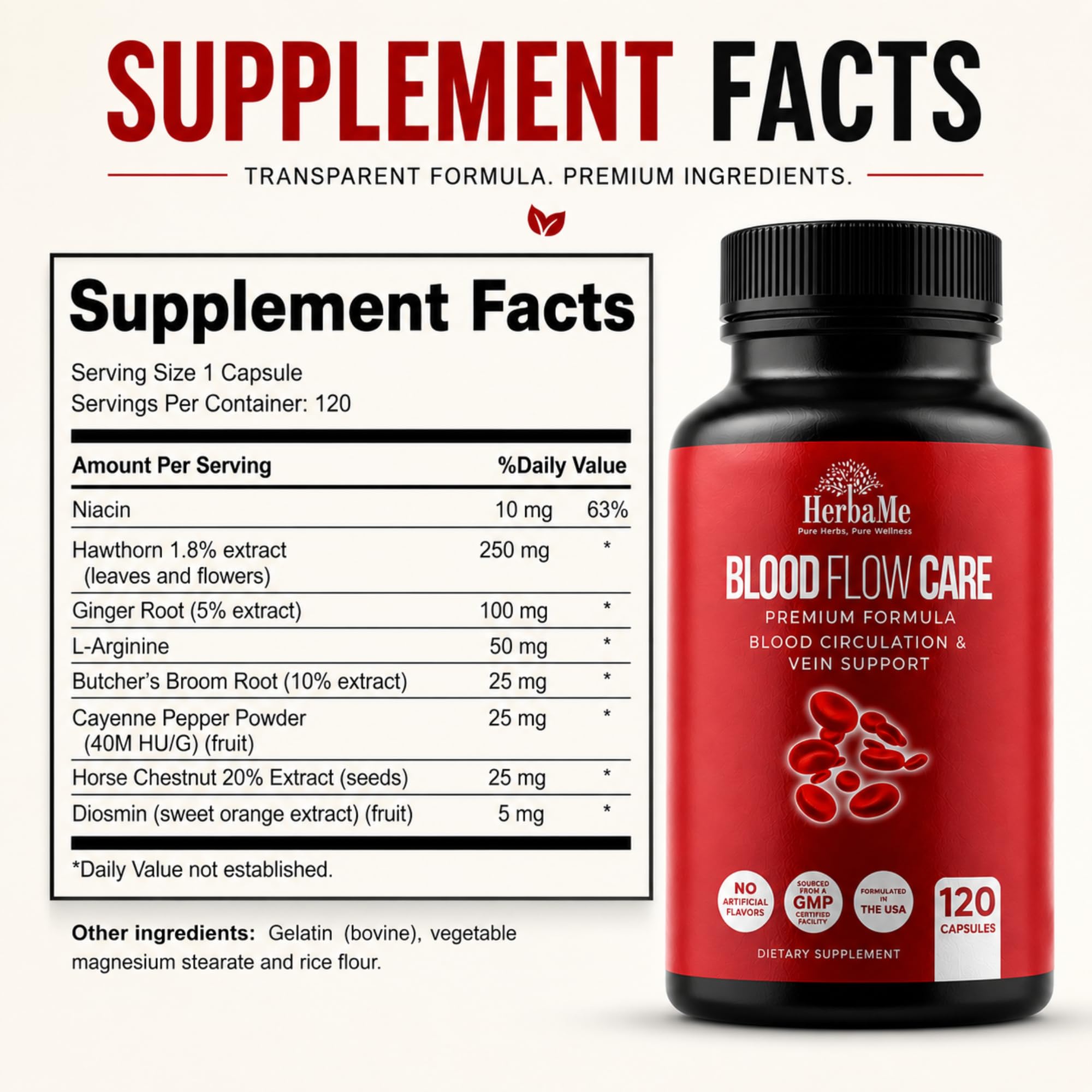 HerbaMe Cayenne Supplement with measuring spoon for dosage