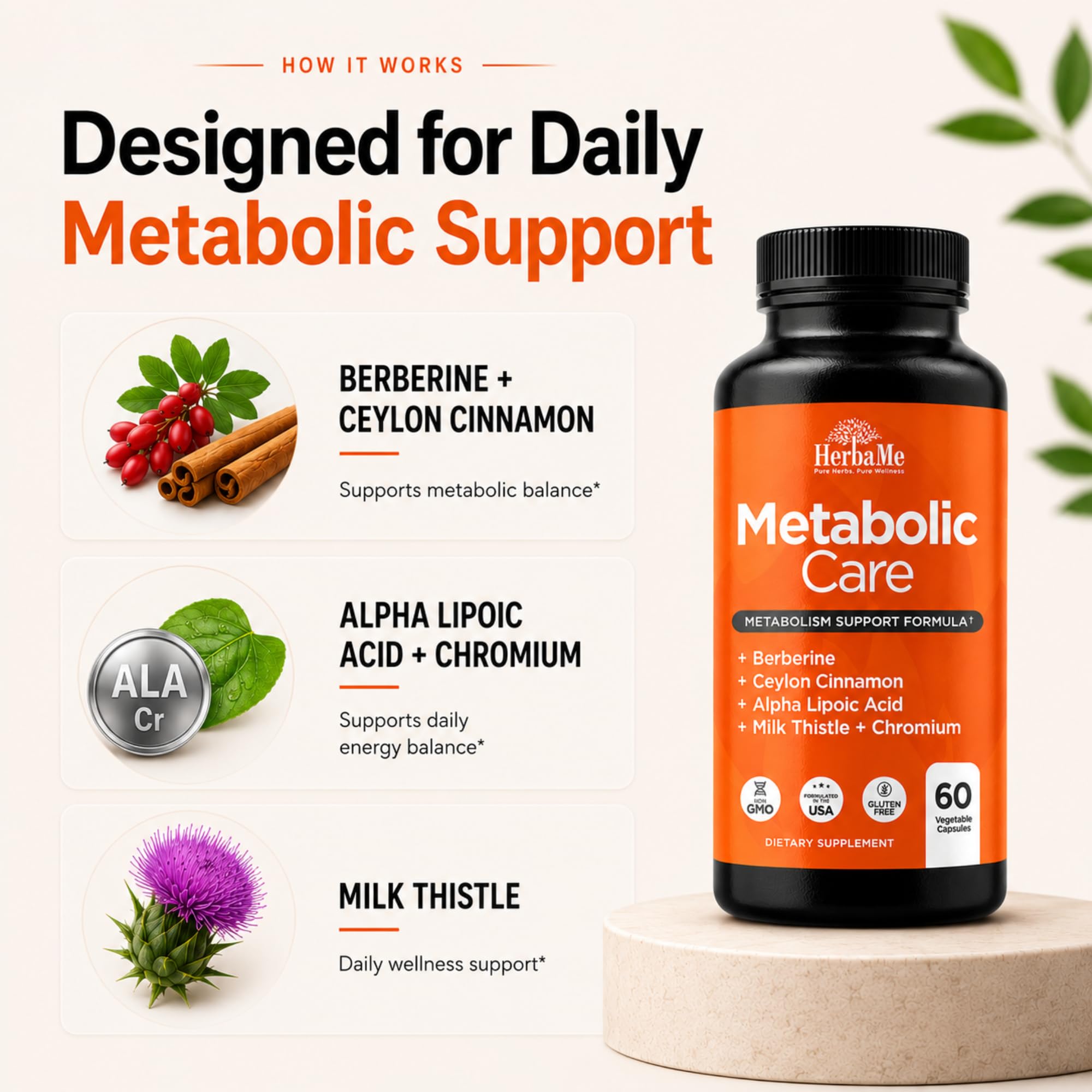 HerbaMe Cinnamon Supplement 70g ingredients list