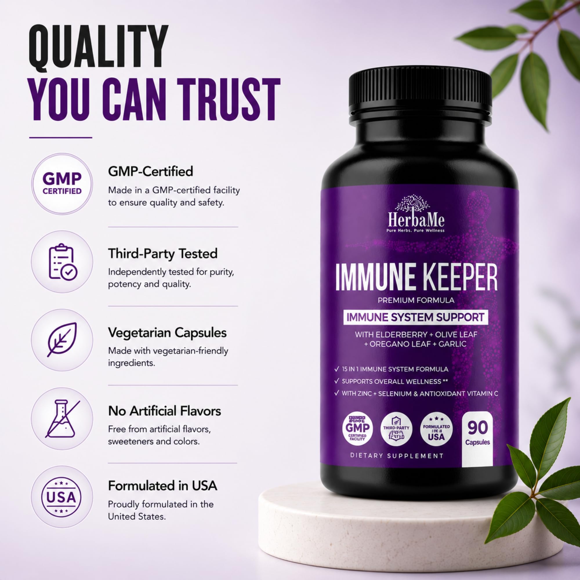HerbaMe Daily Wellness & daily wellness Support Supplement displayed with lifestyle items