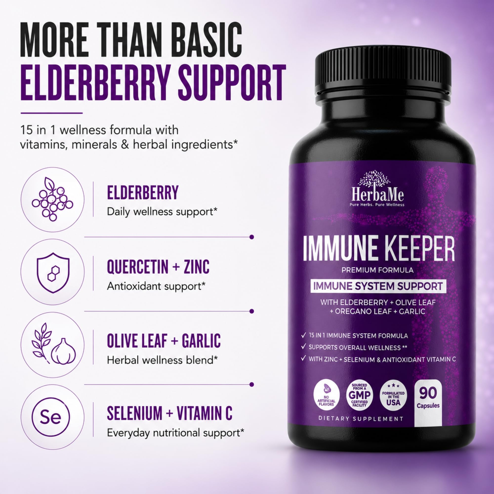 HerbaMe Daily Wellness & daily wellness Support Supplement ingredients list