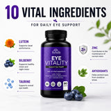 HerbaMe Lutein Eye Support Capsules lifestyle scene with a person using a computer