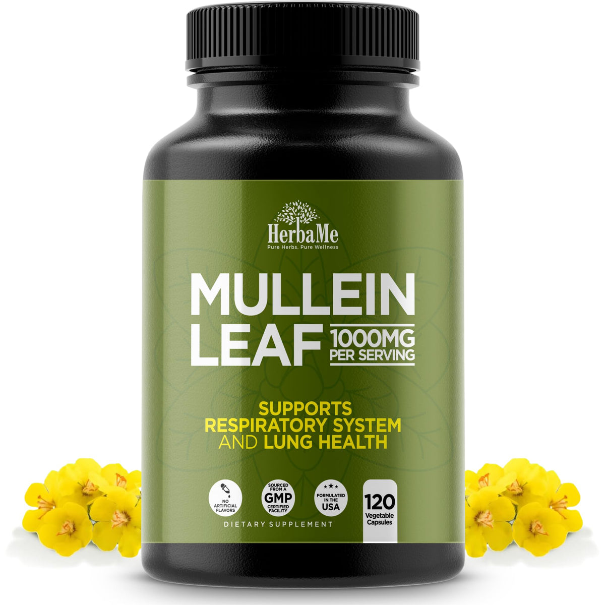 HerbaMe Mullein Leaf Powder front view packaging