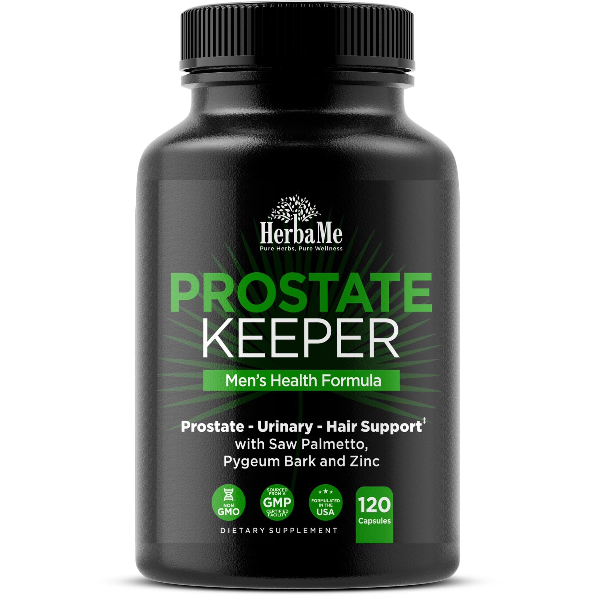 HerbaMe Saw Palmetto Supplement front view with packaging