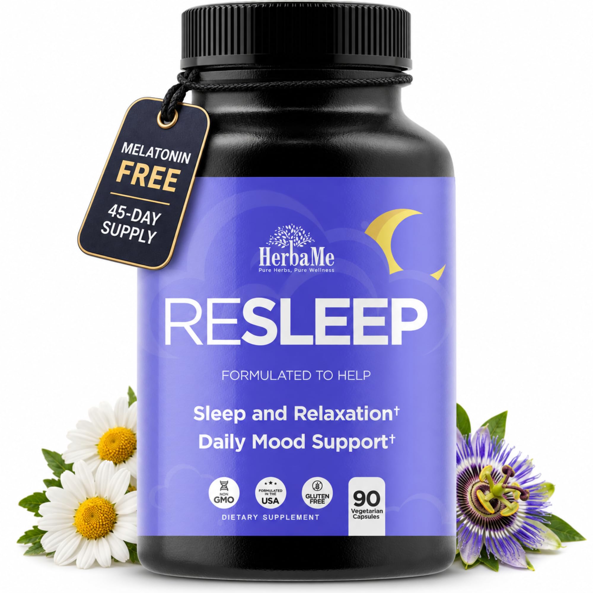 HerbaMe Sleep Aid 90 capsules front view