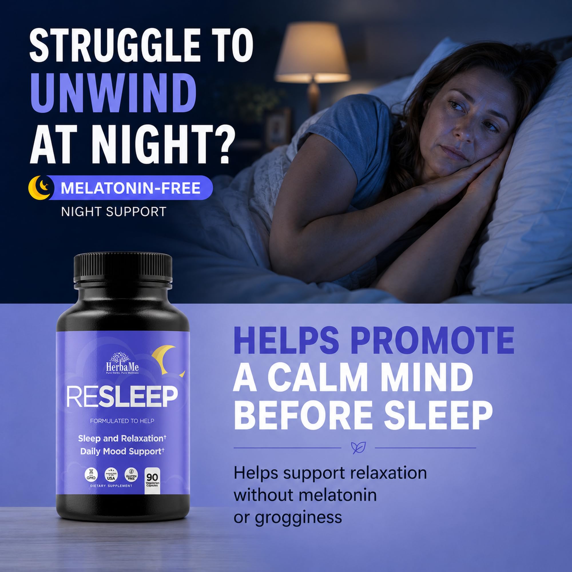HerbaMe Sleep Aid bottle side view