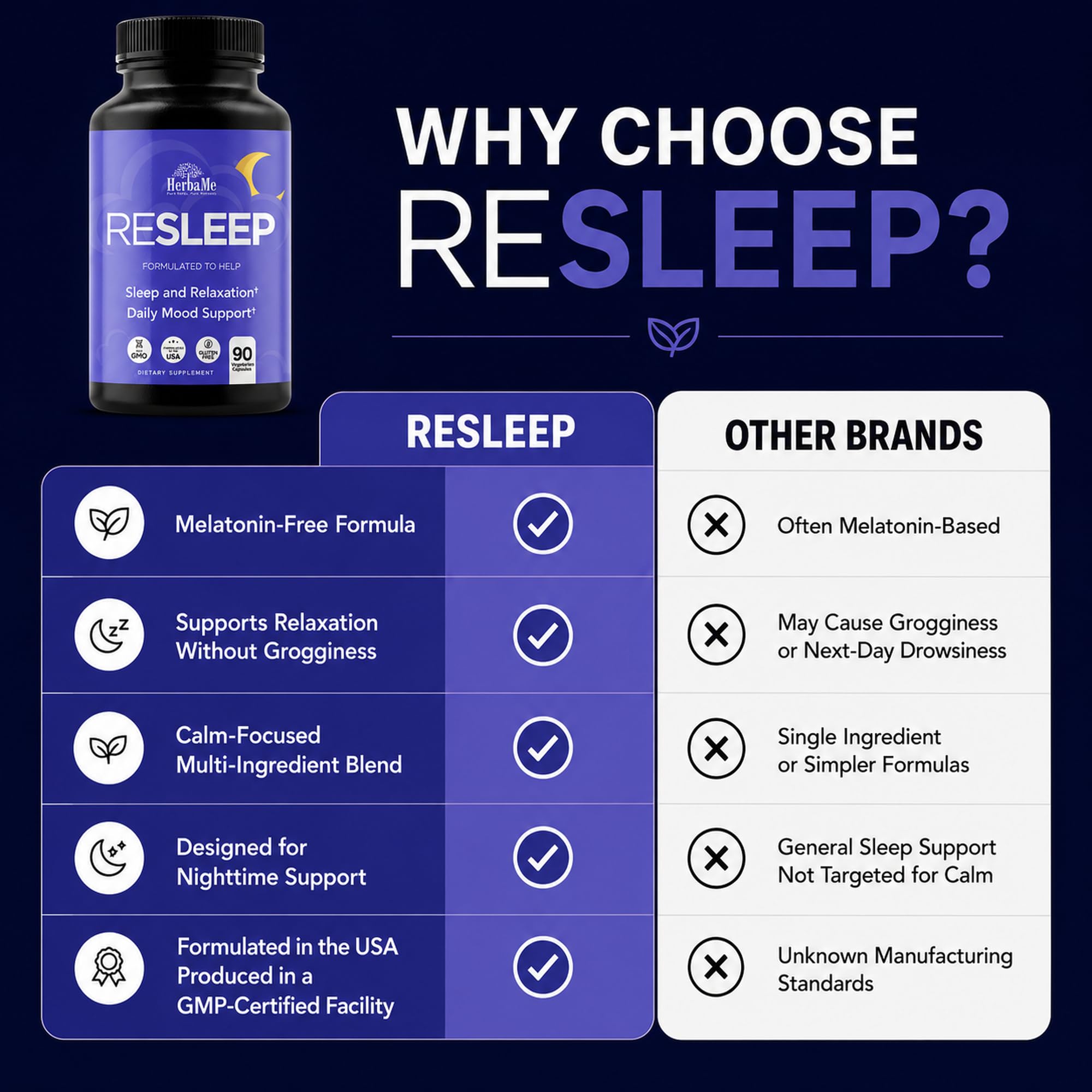 HerbaMe Sleep Aid capsule close-up