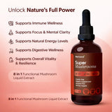 HERBANA MANUFACTURING Complete 8 Mushroom Blend Liquid Extract bottle side view