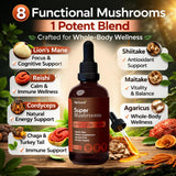 HERBANA MANUFACTURING Complete 8 Mushroom Blend Liquid Extract with dropper