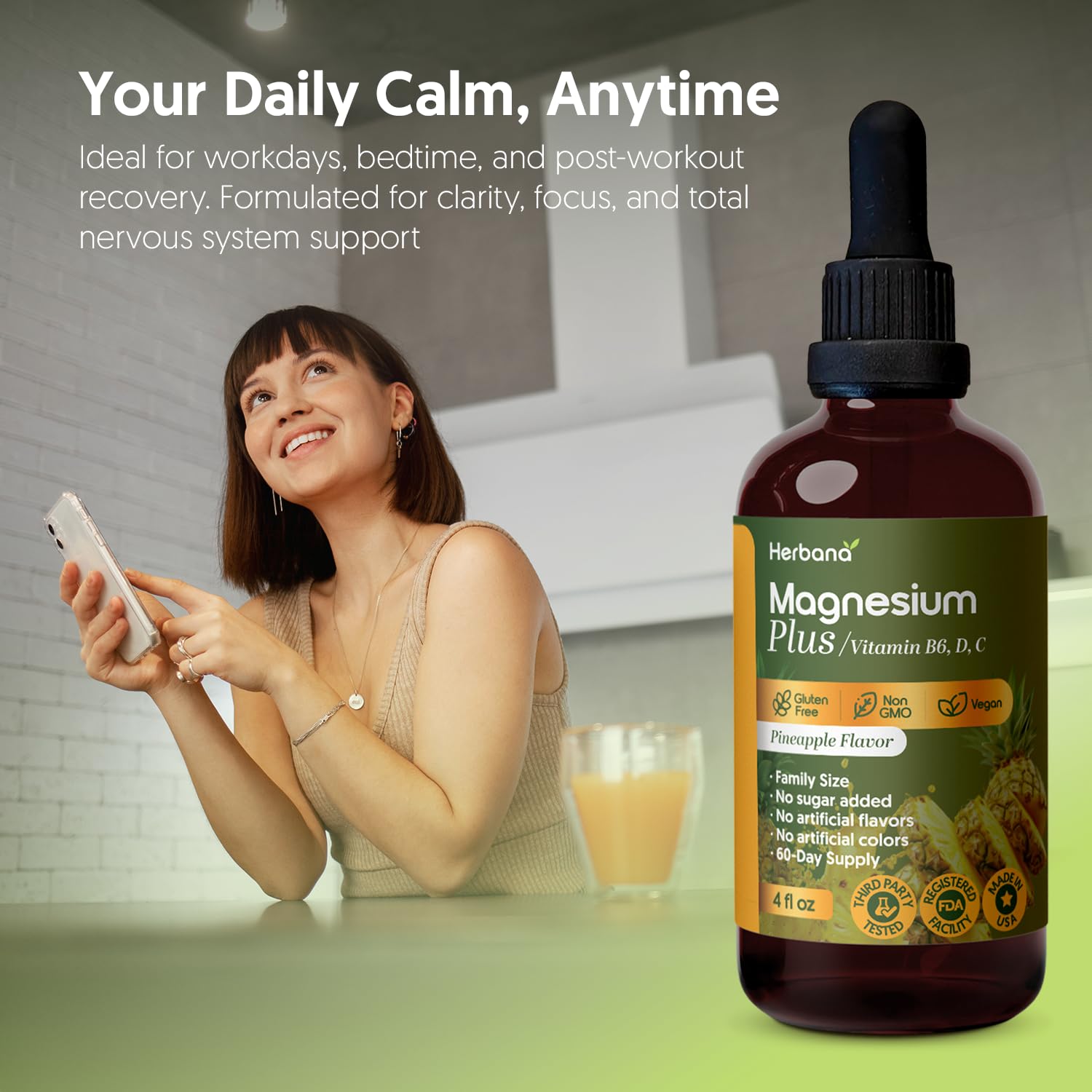 HERBANA MANUFACTURING Magnesium Plus Liquid Drops packaging