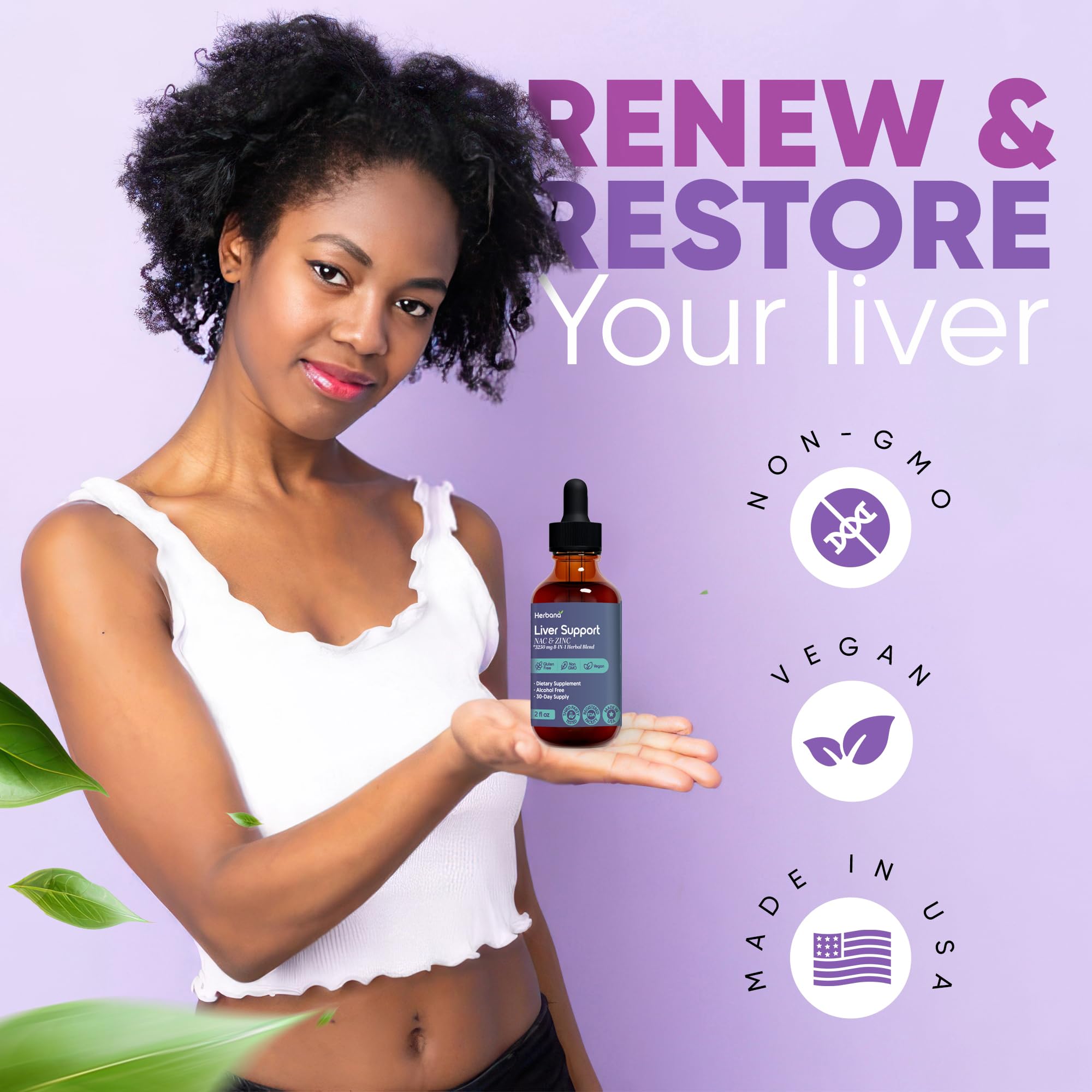 HERBANA MANUFACTURING Milk Thistle Liver Support Liquid Supplement dropper