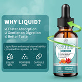 Herbance Cortisol Liquid Drops dropper in a glass of water
