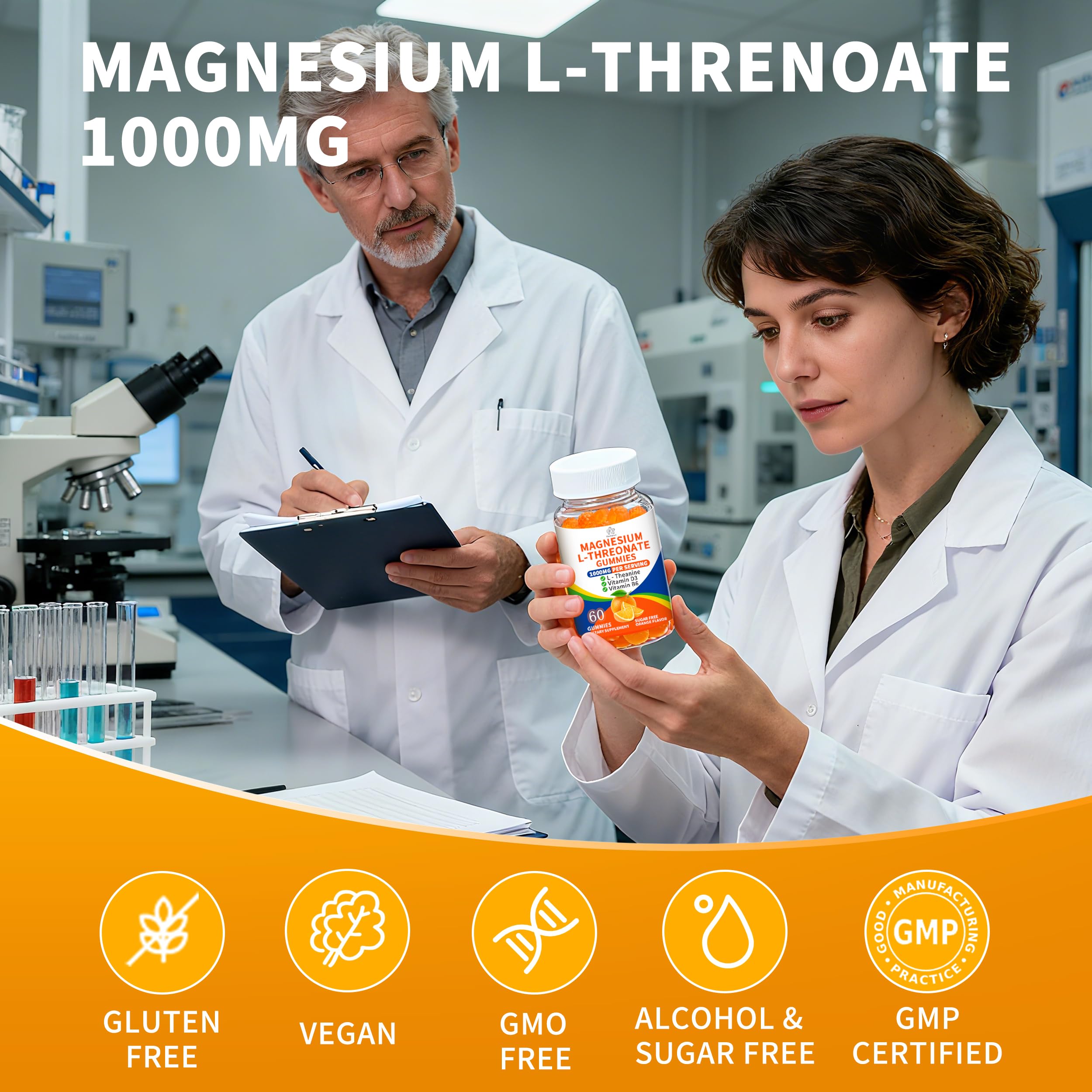 Herbance Magnesium L-Threonate Gummies displayed with ingredients
