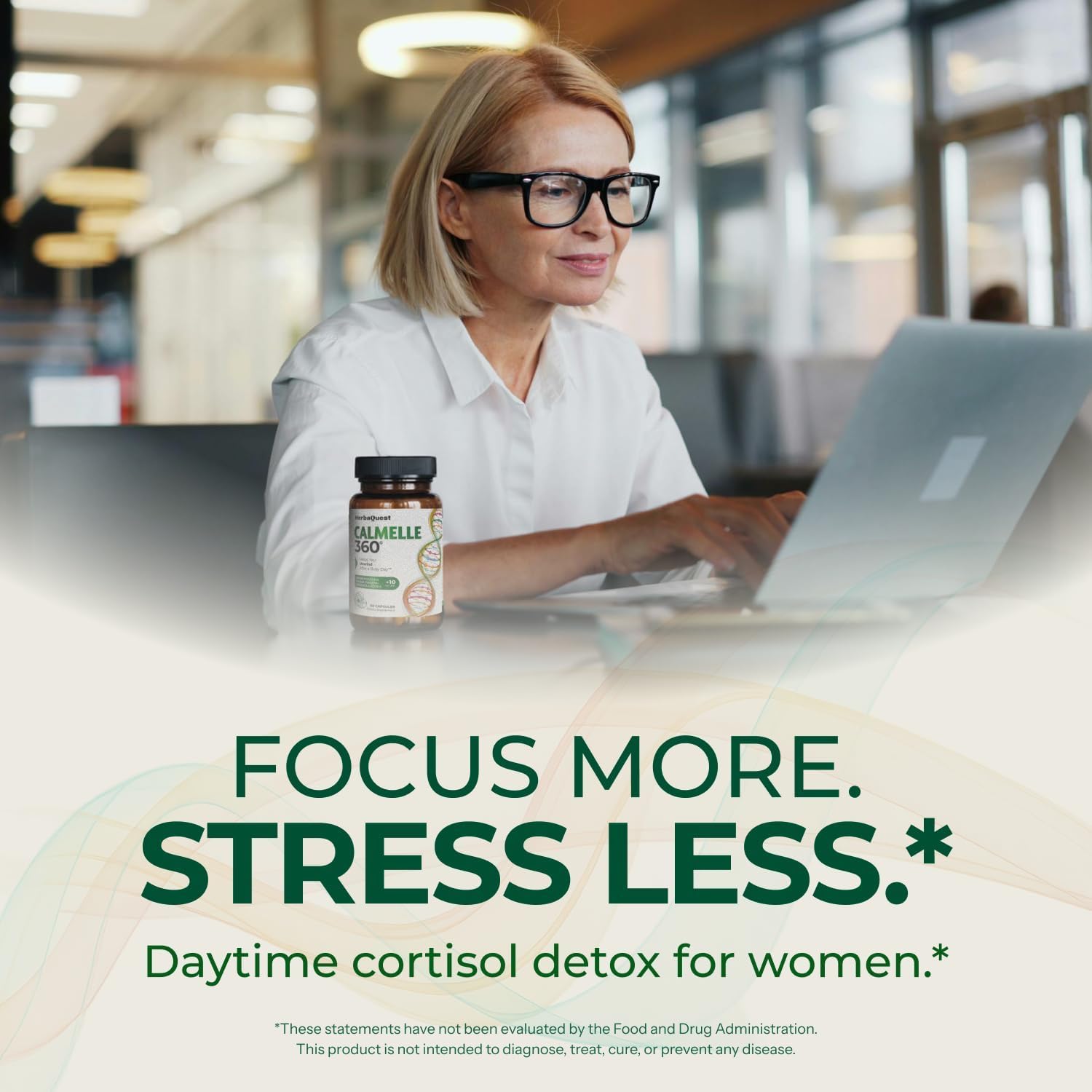 HerbaQuest Cortisol Manager for Women 68g bottle with label