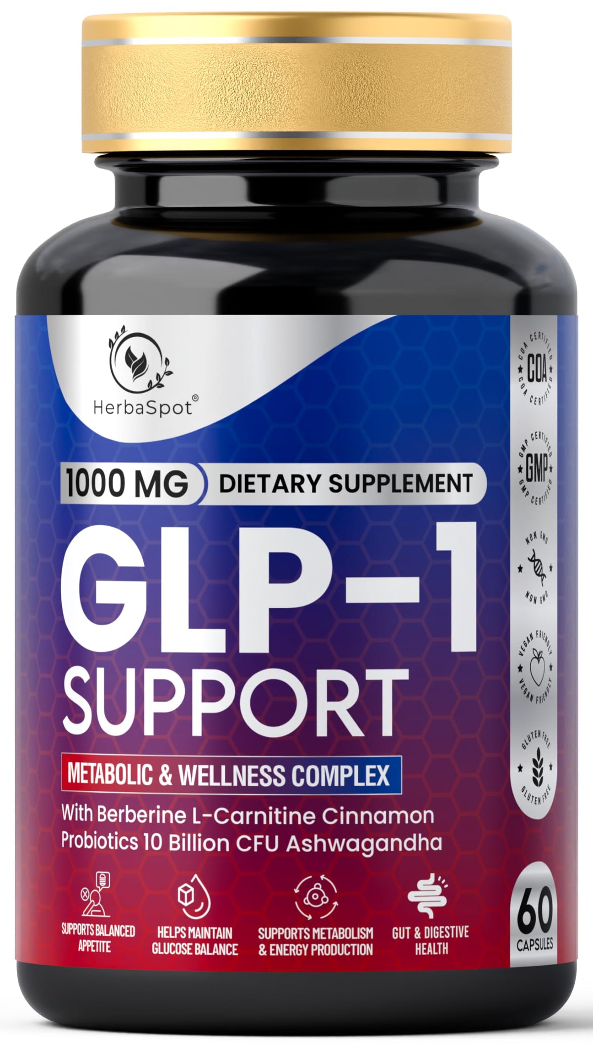 HerbaSpot GLP-1 Supplement 24-in-1 front view