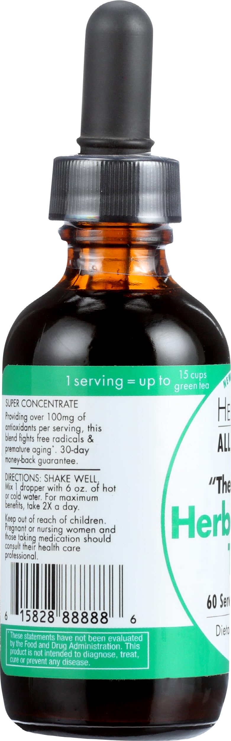 Herbasway Original HerbaGreen Tea Concentrate bottle on a kitchen counter
