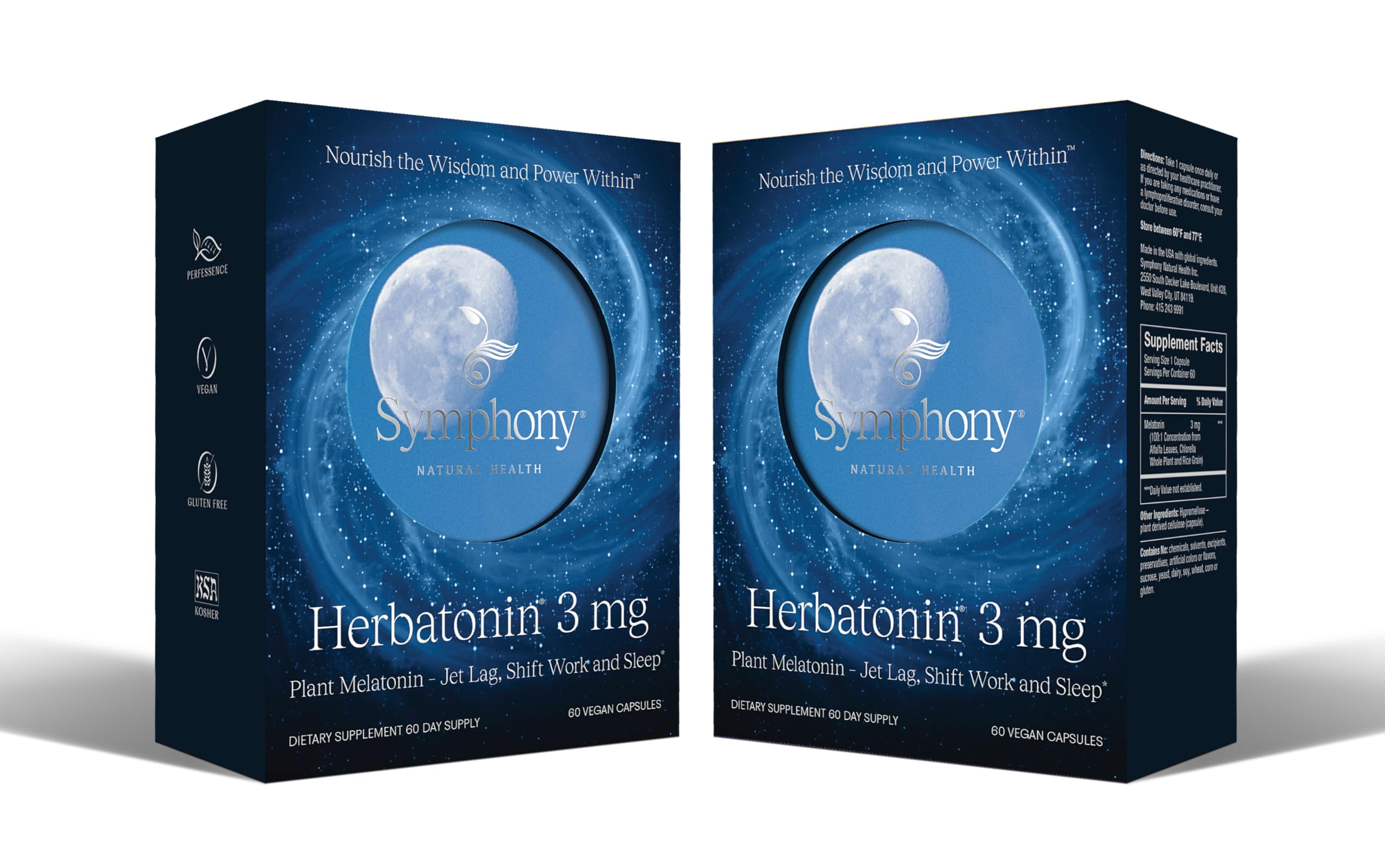 Herbatonin Plant-Based Melatonin Supplement front view with packaging