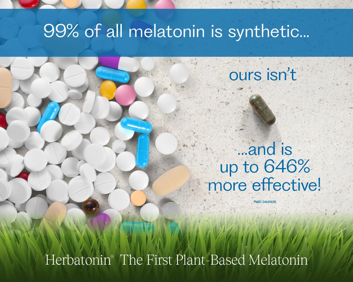 Herbatonin Plant-Based Melatonin Supplement with a clock