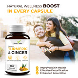 HerbaVitals Turmeric and Ginger Supplement on a wooden table