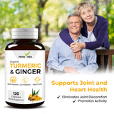 HerbaVitals Turmeric and Ginger Supplement with fresh ginger and turmeric