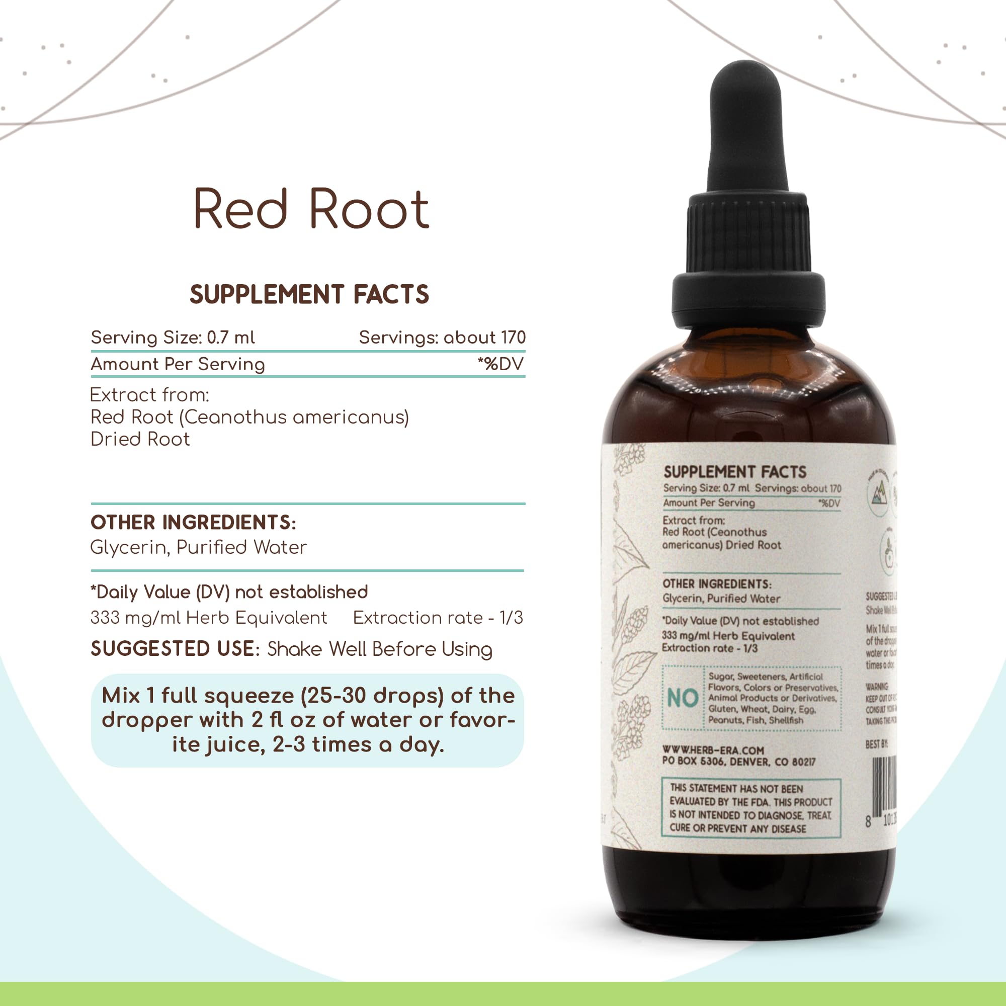 HerbEra Liquid Herbal Extract 113g back label showing ingredients