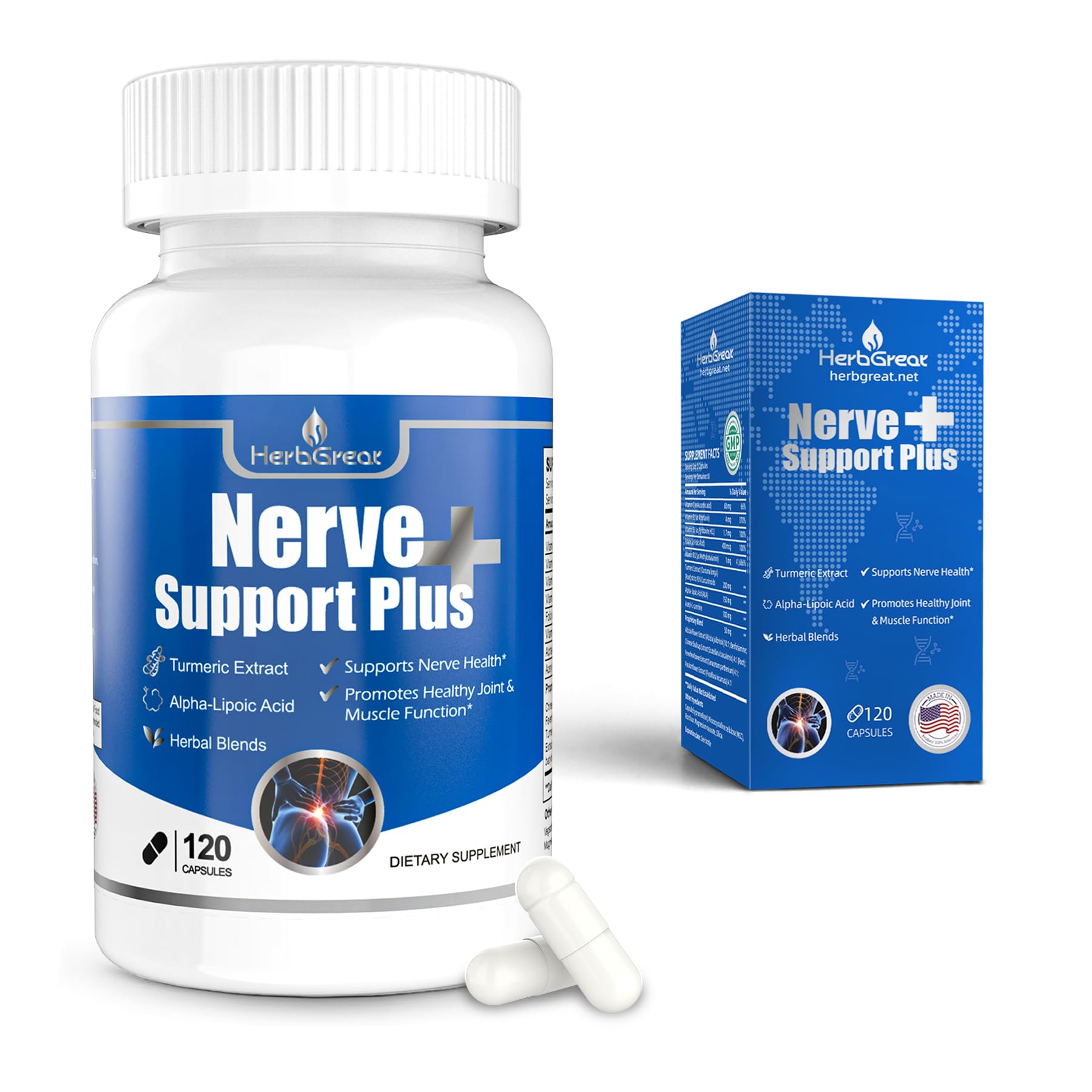 HerbGreat Alpha Lipoic Acid Capsules 150mg front view