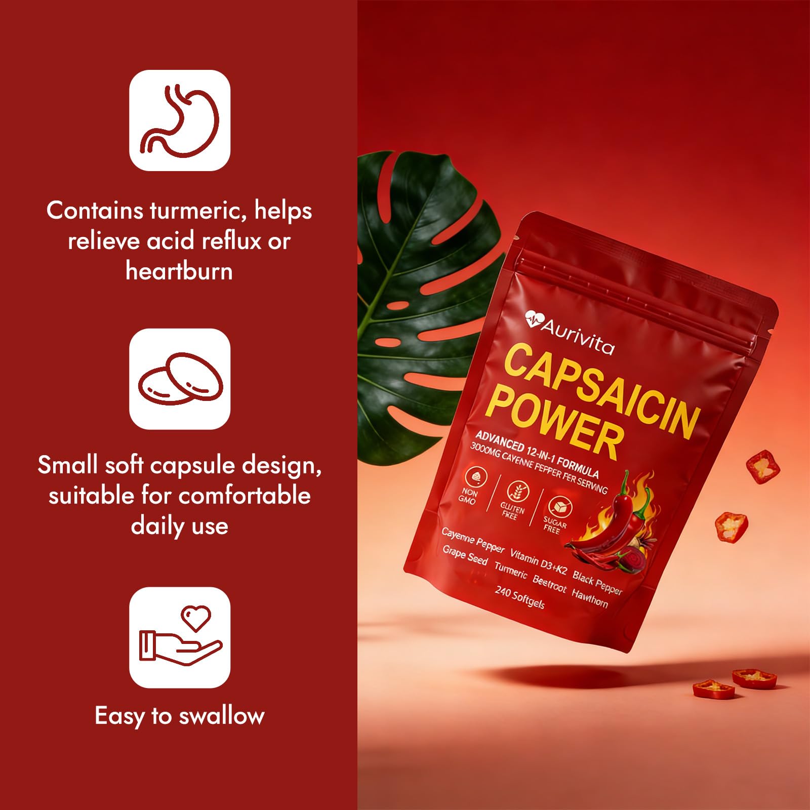 herbies Aurivita Capsaicin Softgels 125g softgel capsules