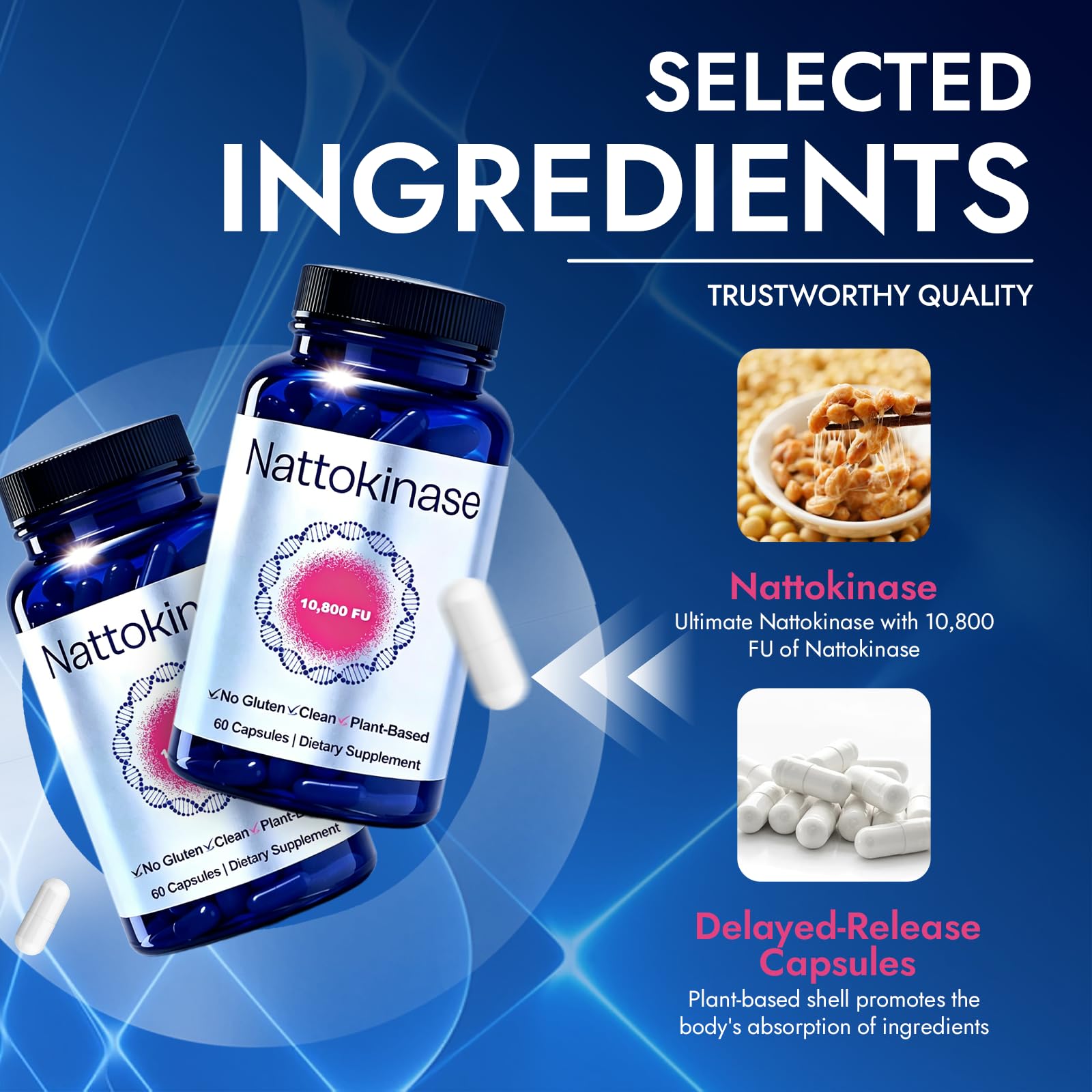 herbies Ultimate Nattokinase capsules close-up