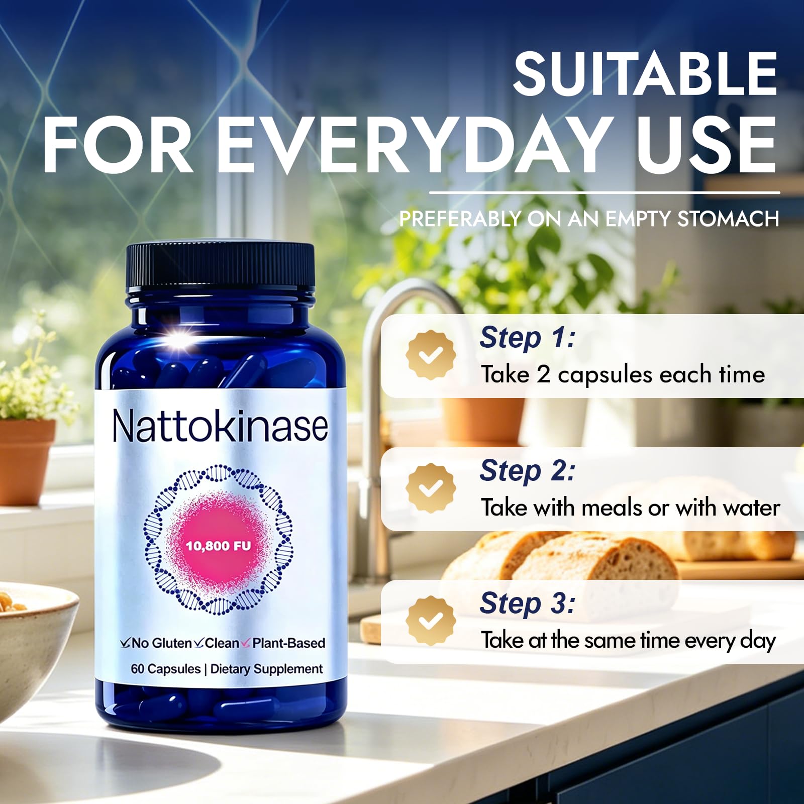 herbies Ultimate Nattokinase capsules on a wooden table