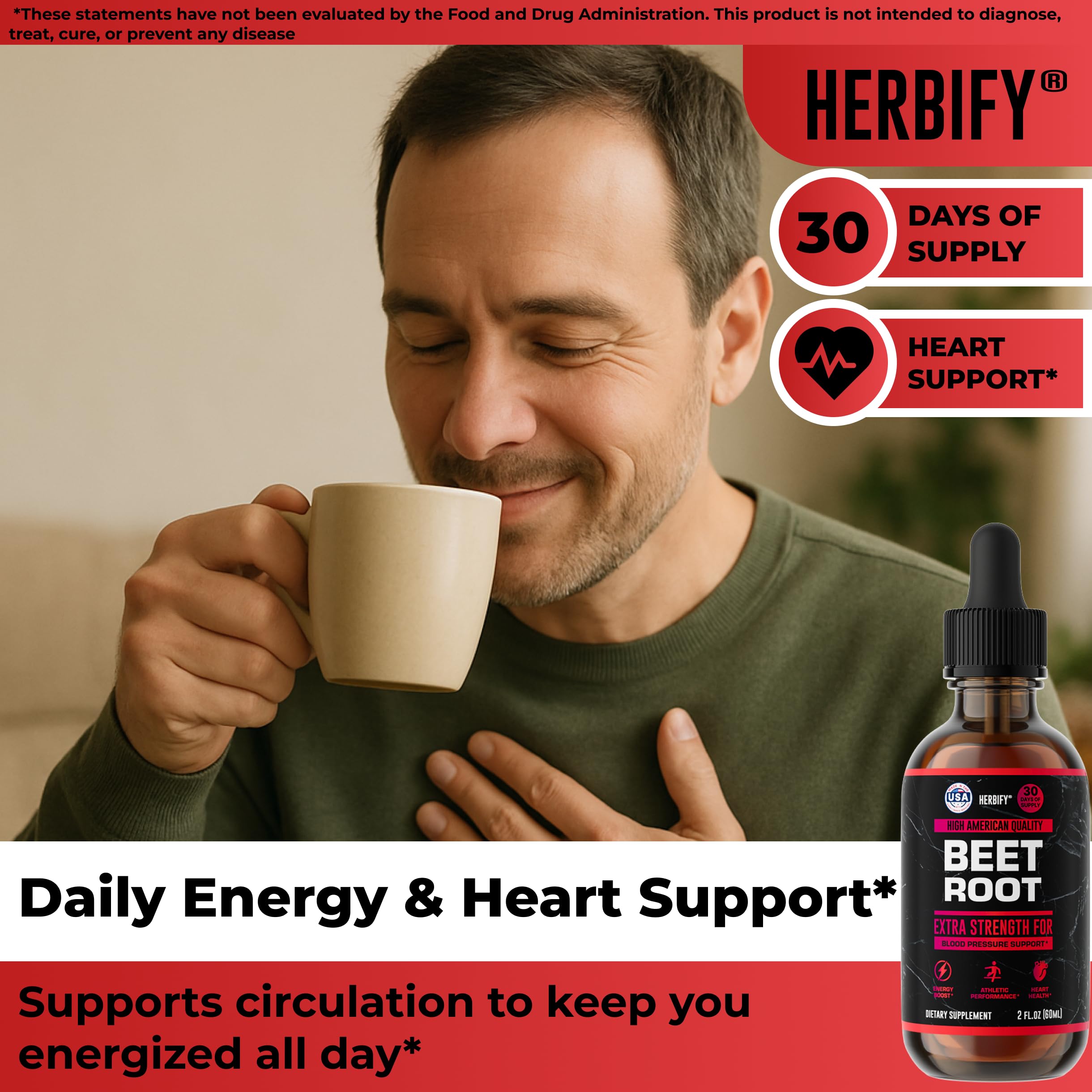 HERBIFY Beet Root Liquid Extract 168g bottle with cap