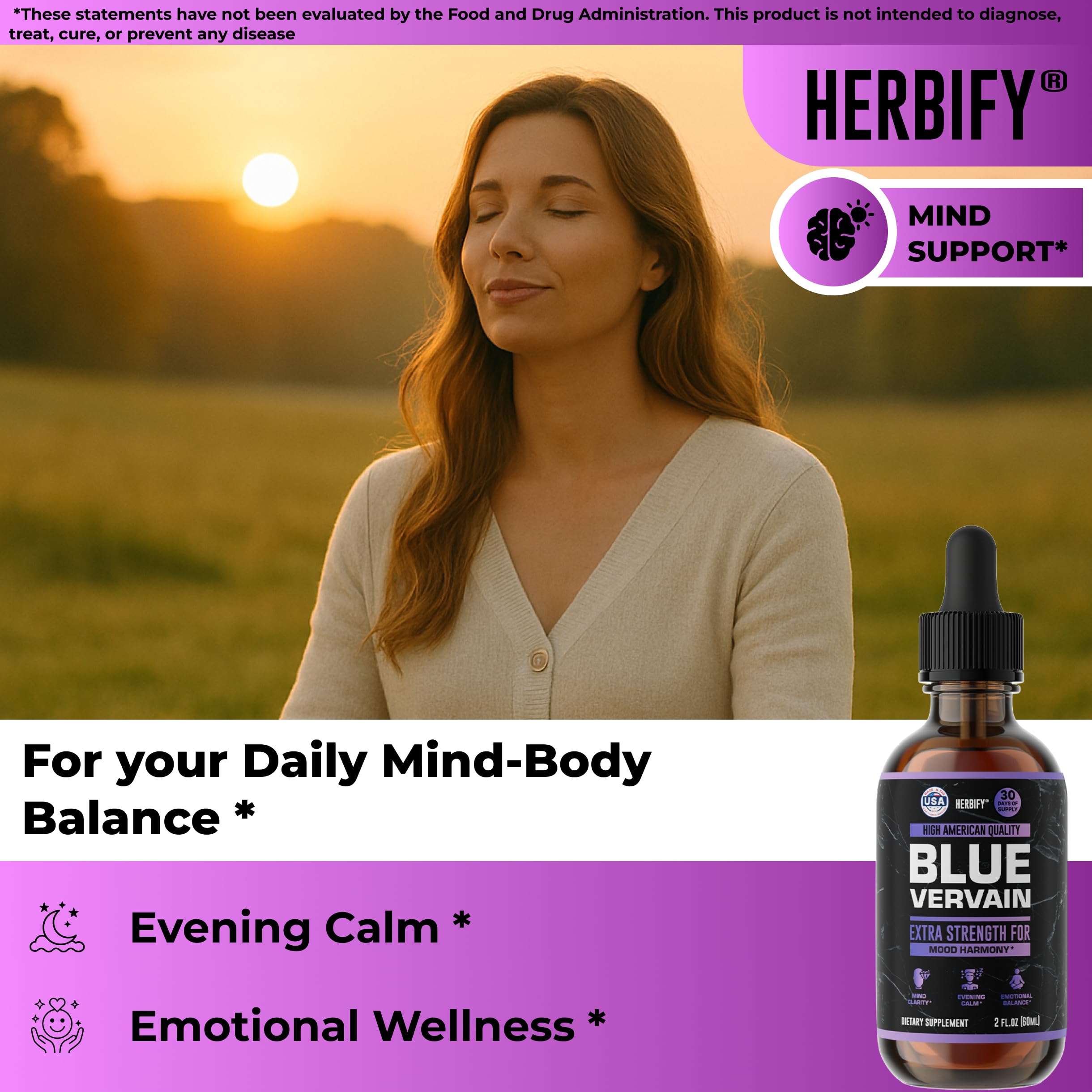 HERBIFY Blue Vervain Tincture 168g back label