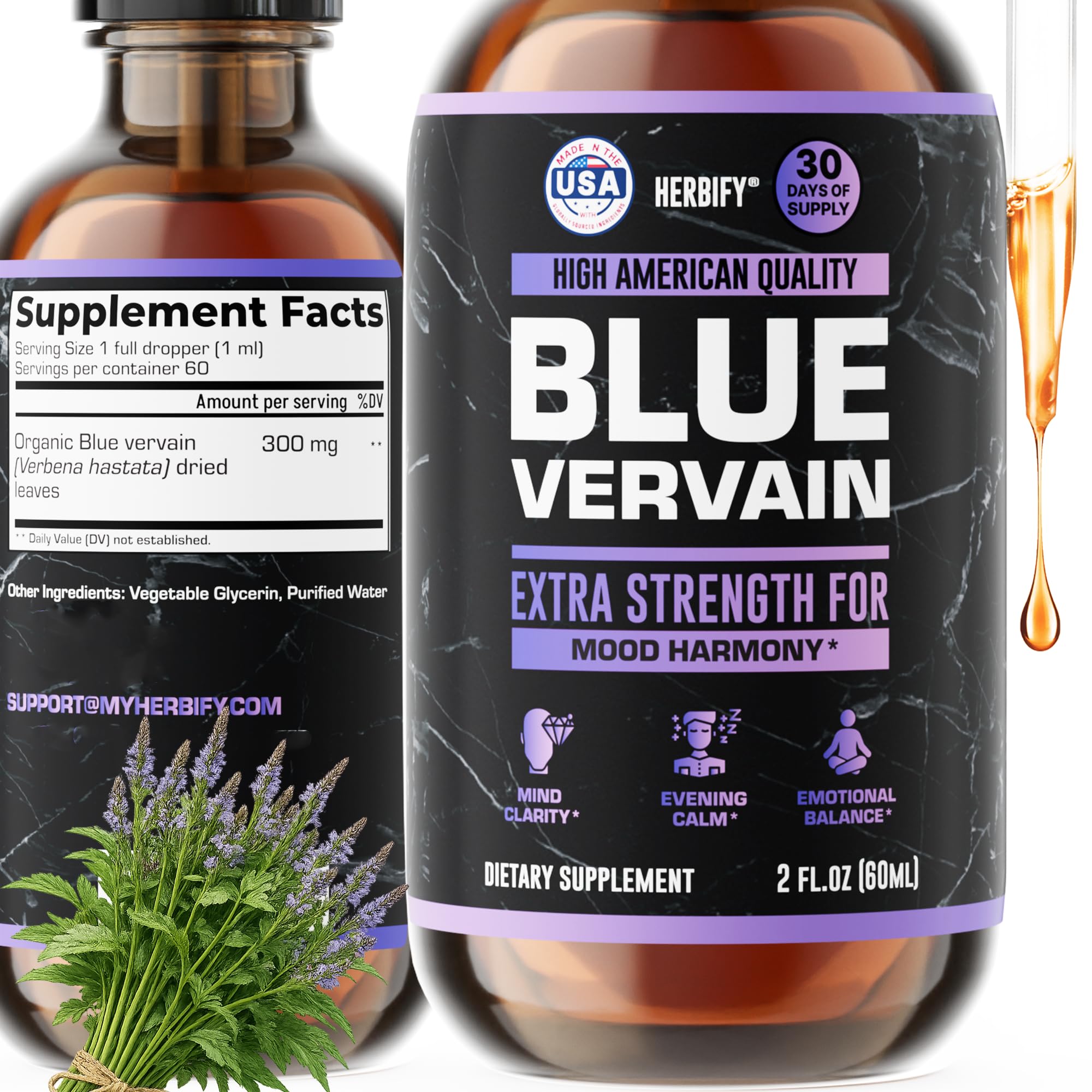 HERBIFY Blue Vervain Tincture 168g front view