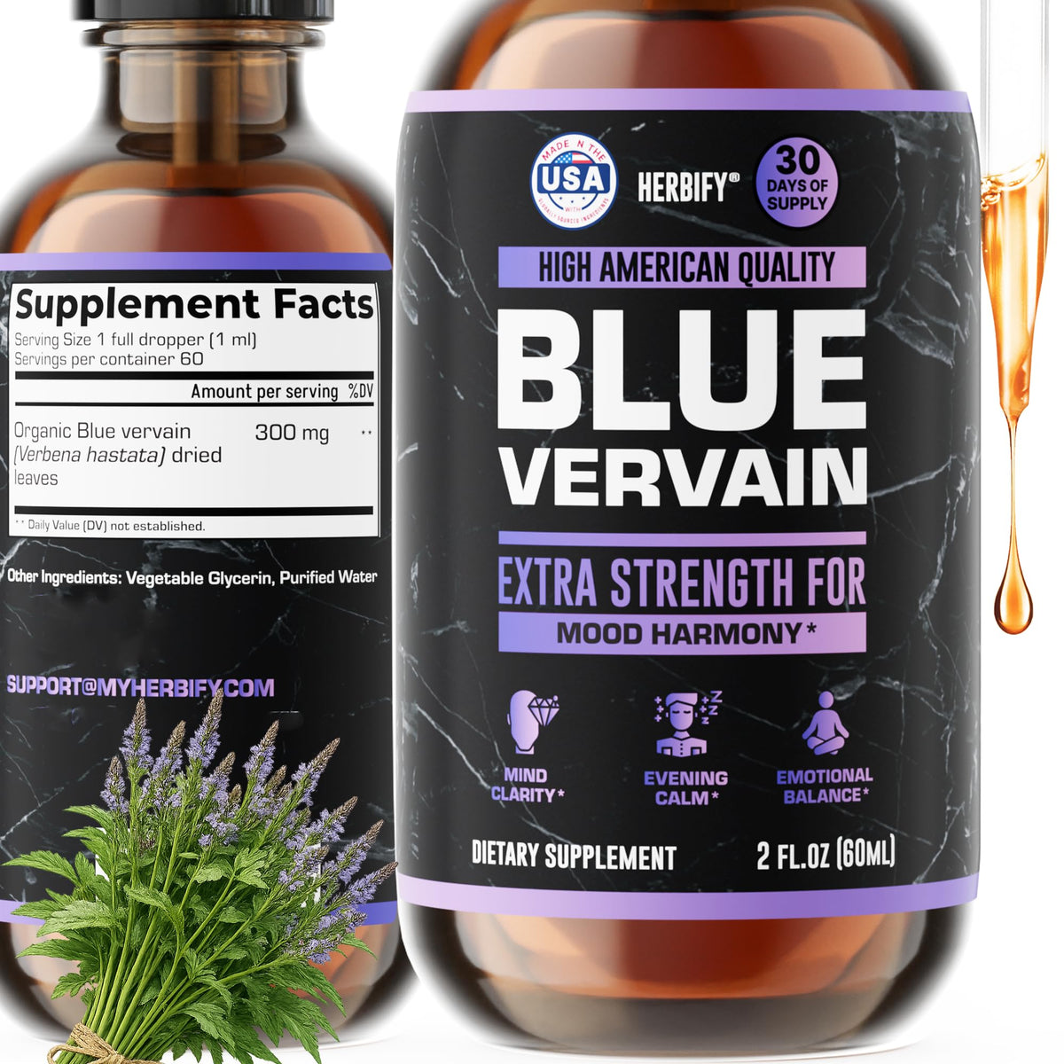 HERBIFY Blue Vervain Tincture 168g front view
