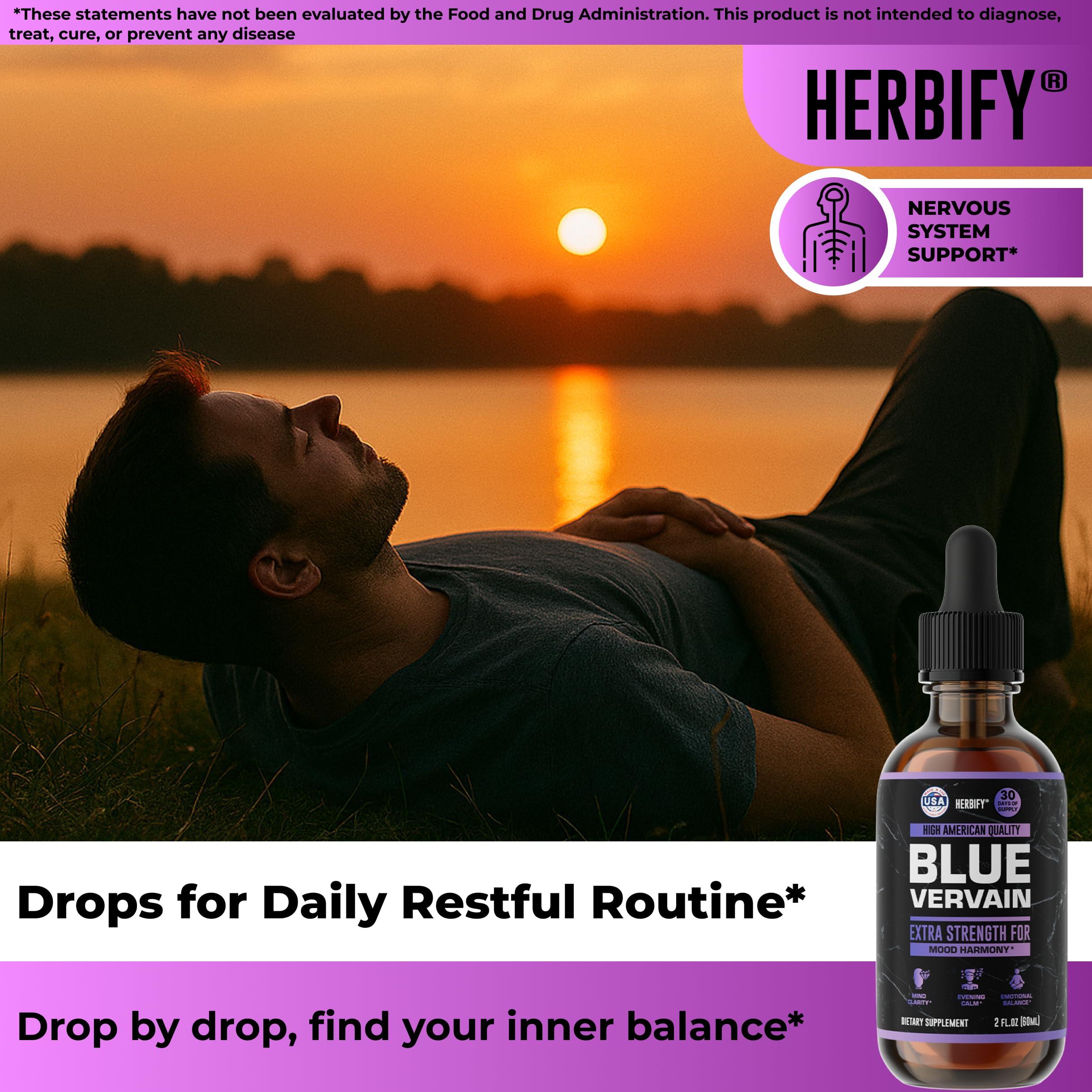 HERBIFY Blue Vervain Tincture 168g lifestyle scene