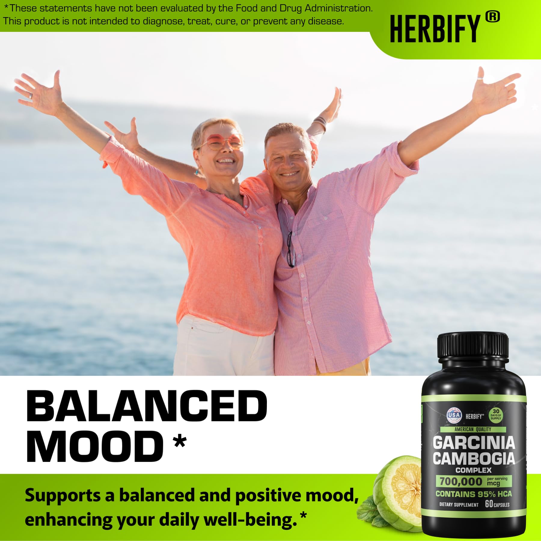 HERBIFY Garcinia Cambogia Capsules with ingredients list