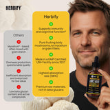 HERBIFY Lion's Mane Mushroom Extract 115g liquid tincture with ingredients list