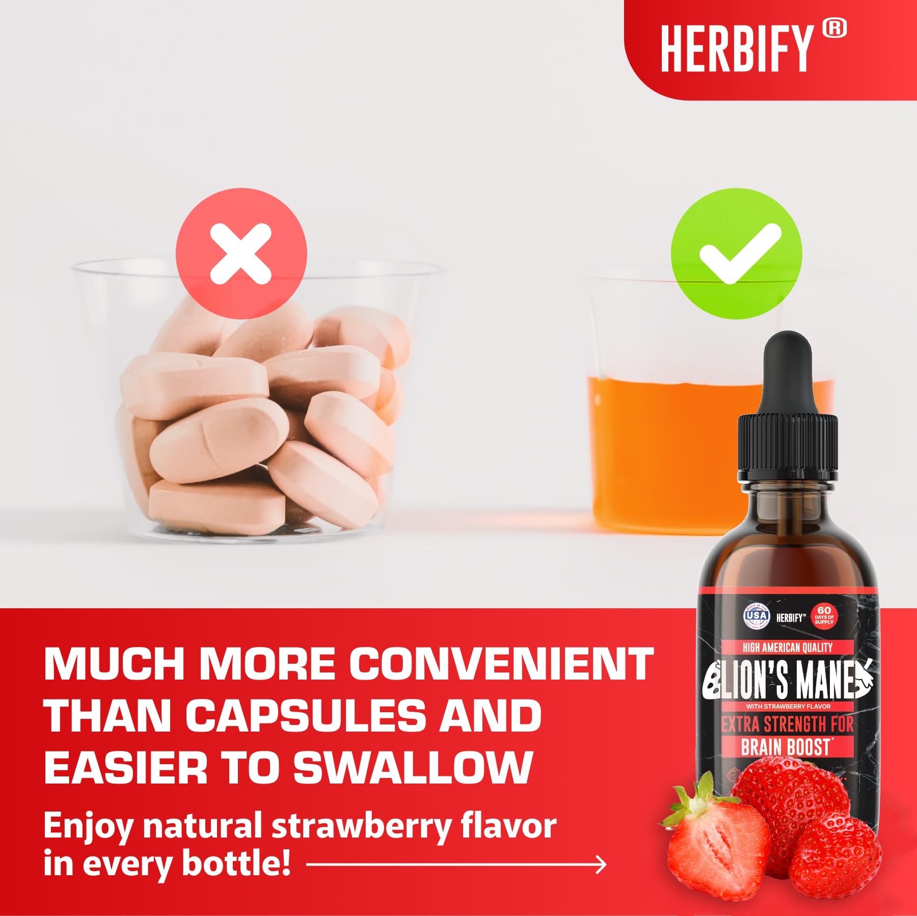 HERBIFY Lion's Mane Mushroom Extract 4:1 Liquid Tincture in a lifestyle setting