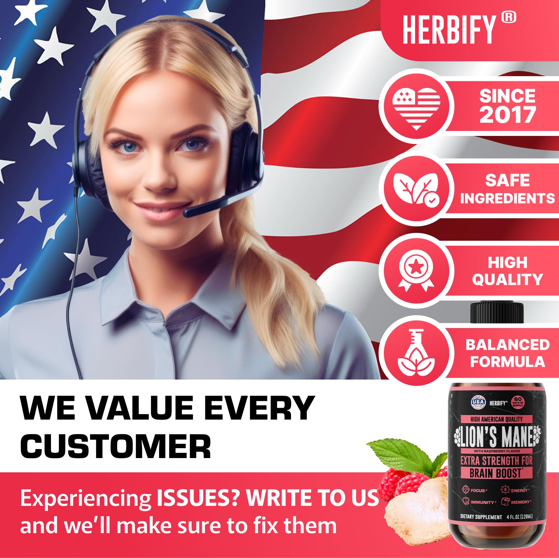 HERBIFY Lion's Mane Mushroom Extract 4:1 Liquid Tincture lifestyle scene