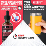 HERBIFY Lion's Mane Mushroom Extract 4:1 Liquid Tincture packaging