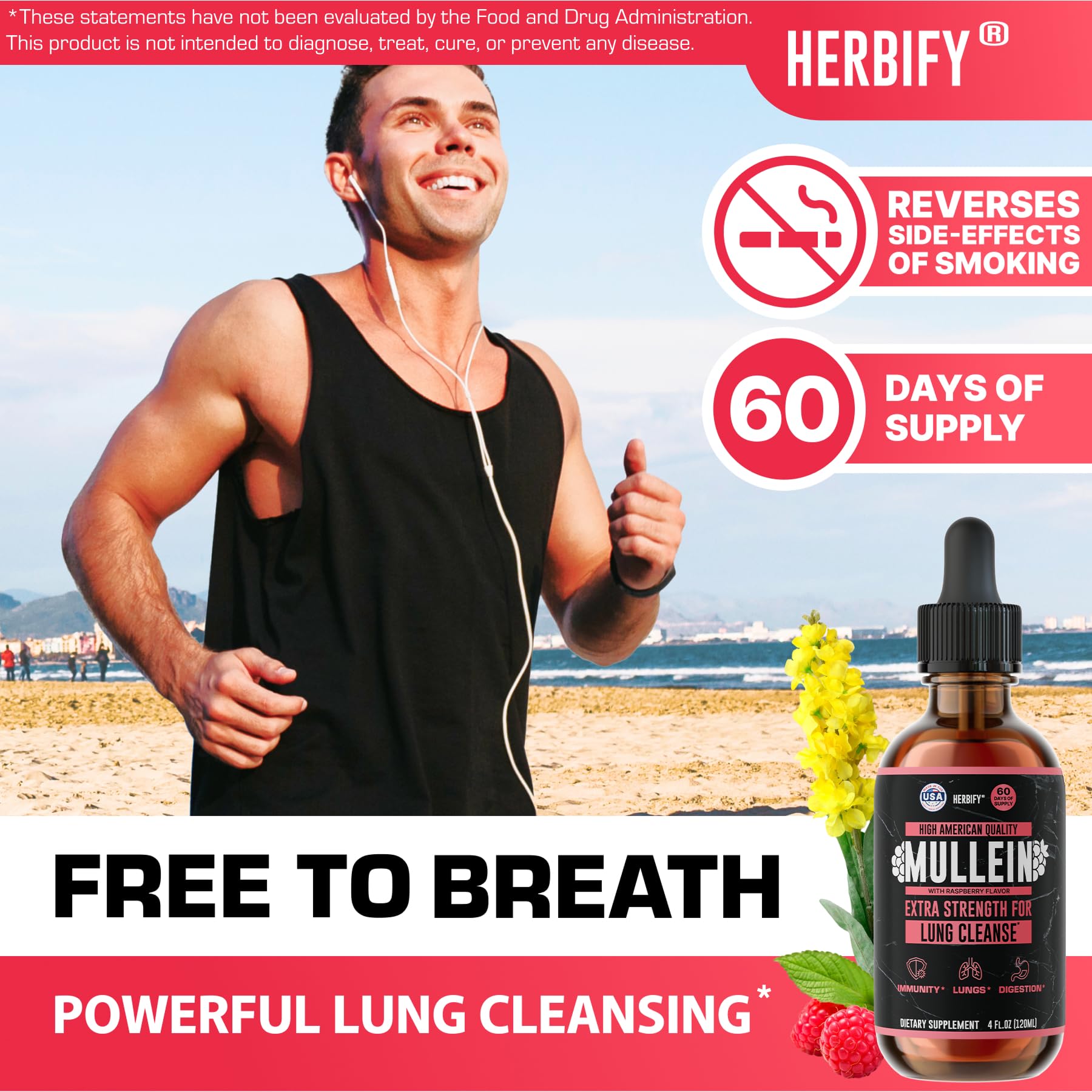 HERBIFY Mullein Leaf Extract Tincture 295g back view